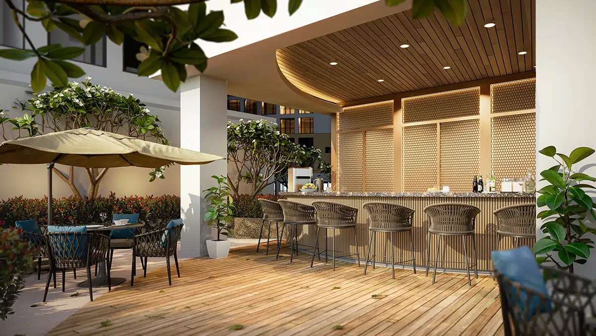 Podium villa alfresco area